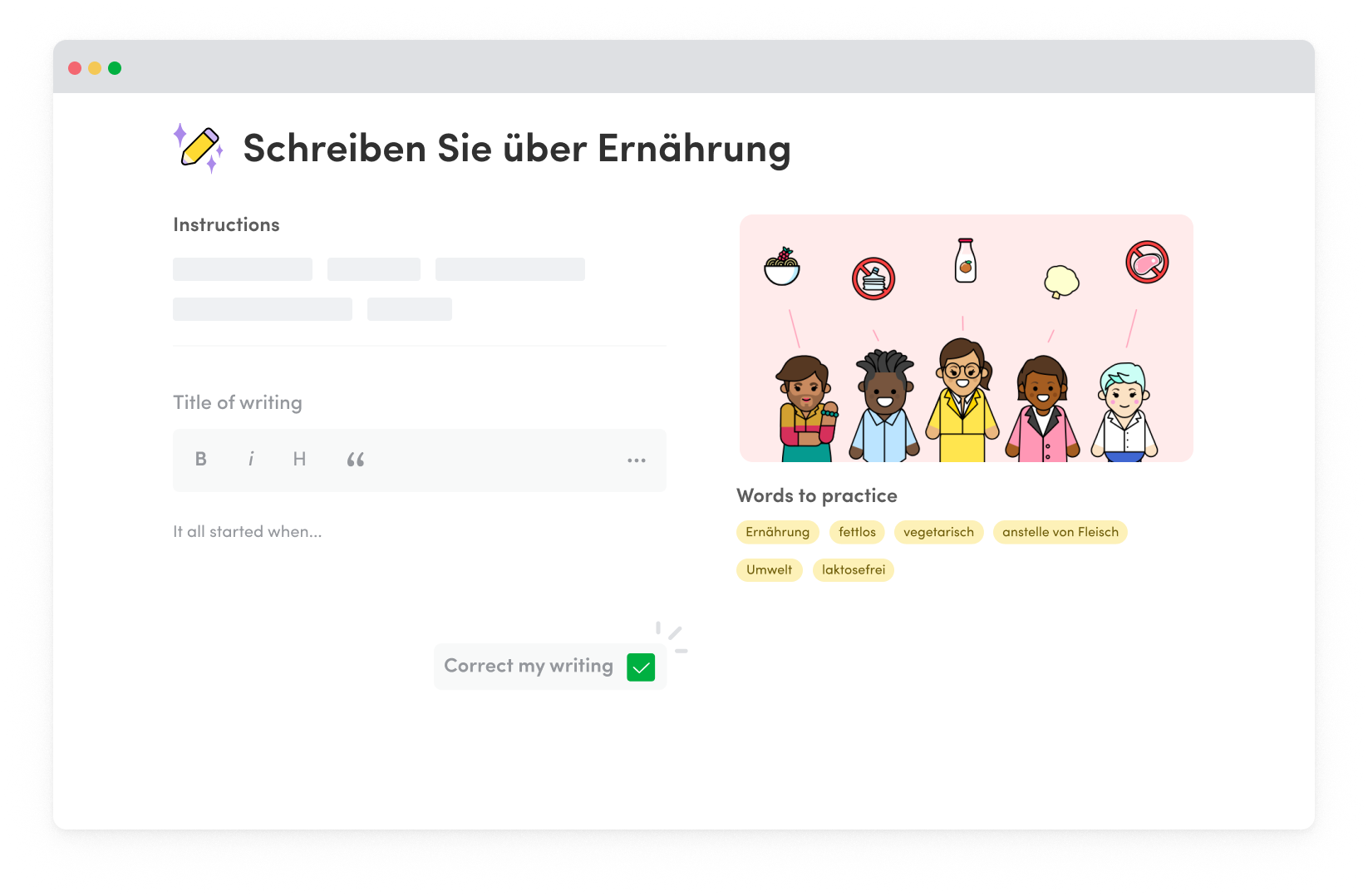 Writing Practice & Corrections